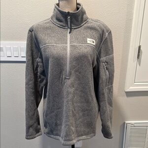 The North Face Heather Gray Half-Zip Fleece Size L